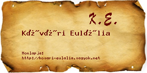 Kővári Eulália névjegykártya